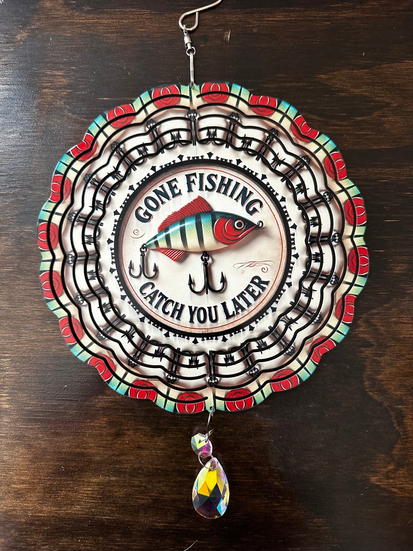 8 Inch Gone Fishing Wind Spinner