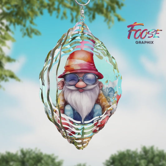 8 Inch Garden Gnome Wind Spinner