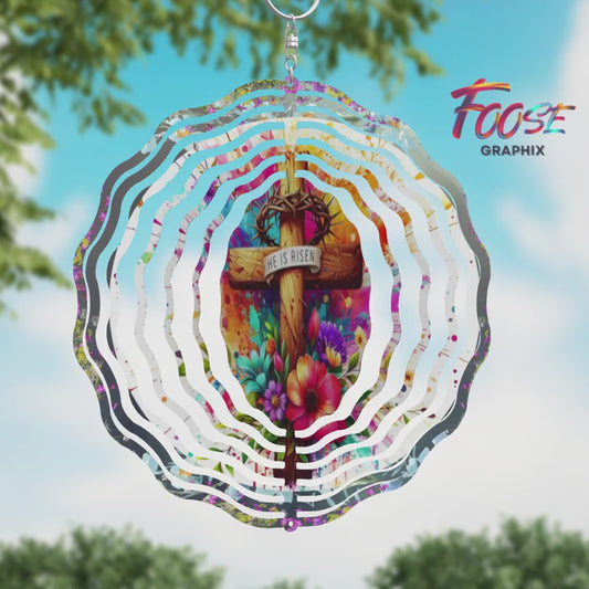 8 Inch "He is Risen" Wind Spinner