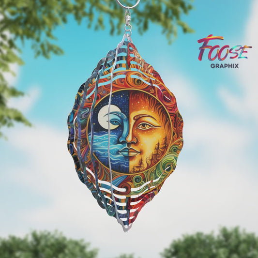 8 Inch Sun and Moon Wind Spinner
